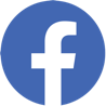 A white lowercase "f" on a blue circular background. Facebook Logo.